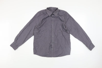 Boys UK Size 13-14 Years Dunnes Stores Grey Basic Button-Up