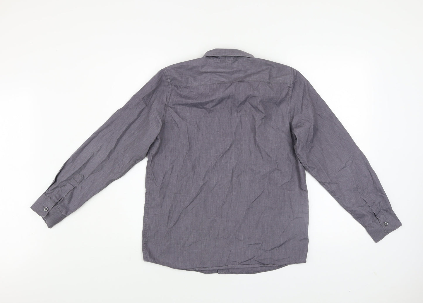 Boys UK Size 13-14 Years Dunnes Stores Grey Basic Button-Up