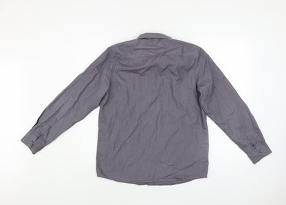 Boys UK Size 13-14 Years Dunnes Stores Grey Basic Button-Up