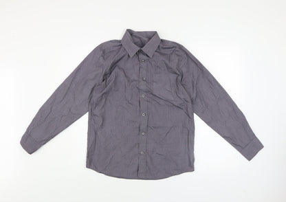 Boys UK Size 13-14 Years Dunnes Stores Grey Basic Button-Up