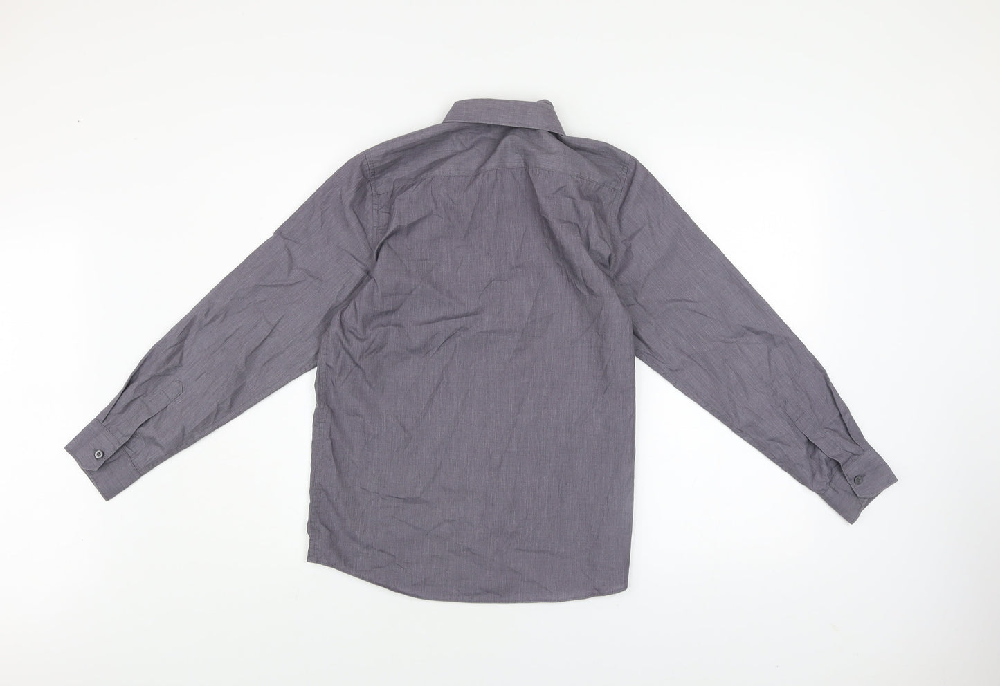 Boys UK Size 13-14 Years Dunnes Stores Grey Basic Button-Up