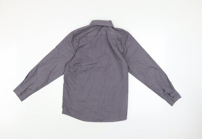 Boys UK Size 13-14 Years Dunnes Stores Grey Basic Button-Up