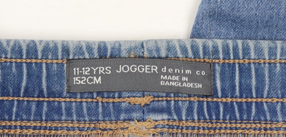 Denim Co. Girls Blue Jogger Style Jeans 11-12 Years Elastic Waist