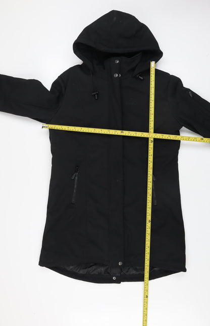 Portwest Women Black Waterproof Hooded Softshell Rain Jacket Size 14