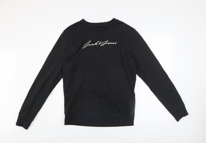 Mens UK Size S JACK & JONES Black Pullover Sweatshirt