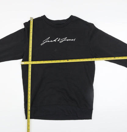 Mens UK Size S JACK & JONES Black Pullover Sweatshirt