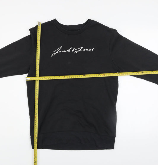 Mens UK Size S JACK & JONES Black Pullover Sweatshirt