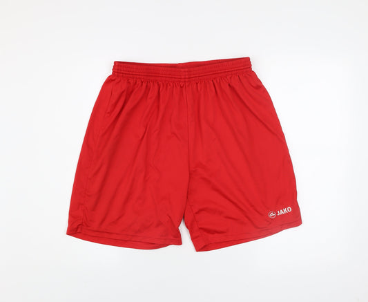 Jako Womens Red Athletic Activewear Shorts Size 8 Polyester