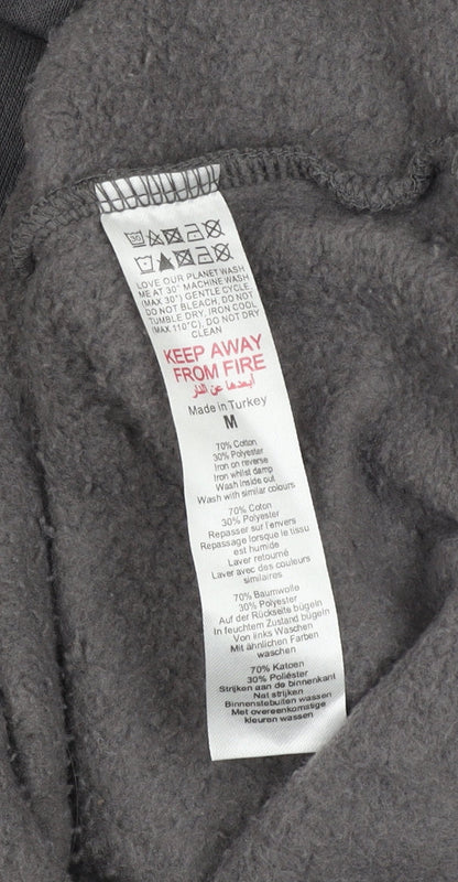 Mens UK Size M Boohoo Grey Pullover Hoodie