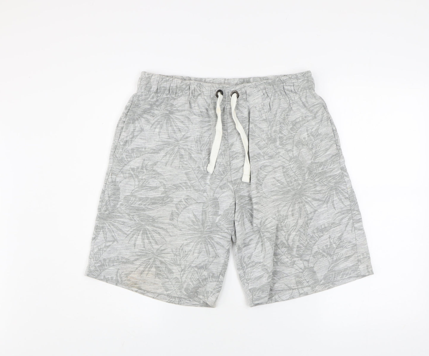 Dunnes Men’s Grey Tropical Print Sweat Shorts XL