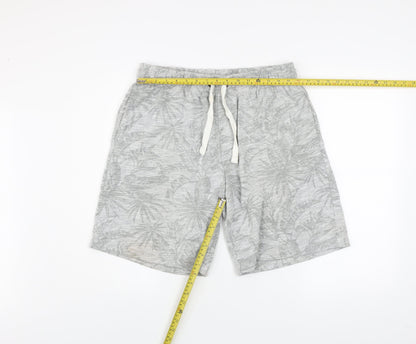 Dunnes Men’s Grey Tropical Print Sweat Shorts XL