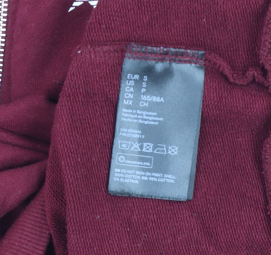 H&M Divided Women's Burgundy Half Zip USA Originals Sweatshirt Size S
