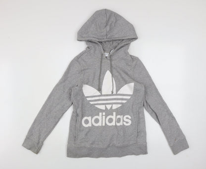 Womens UK Size 6 adidas Grey Pullover Hoodie