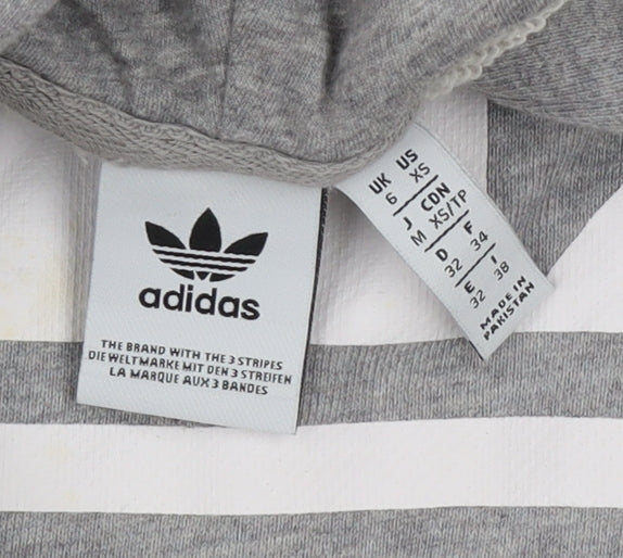Womens UK Size 6 adidas Grey Pullover Hoodie