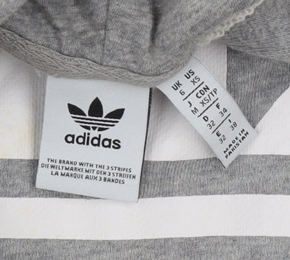 Womens UK Size 6 adidas Grey Pullover Hoodie