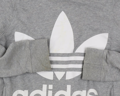 Womens UK Size 6 adidas Grey Pullover Hoodie