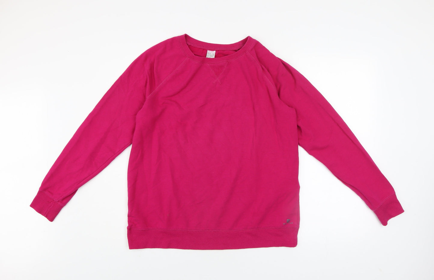 Decathlon Womens Pink XL Pullover Sweatshirt Cotton Blend Casual