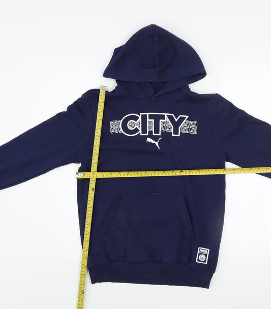 Puma Boys Blue 13-14 Years Pullover Hoodie Manchester City Graphic