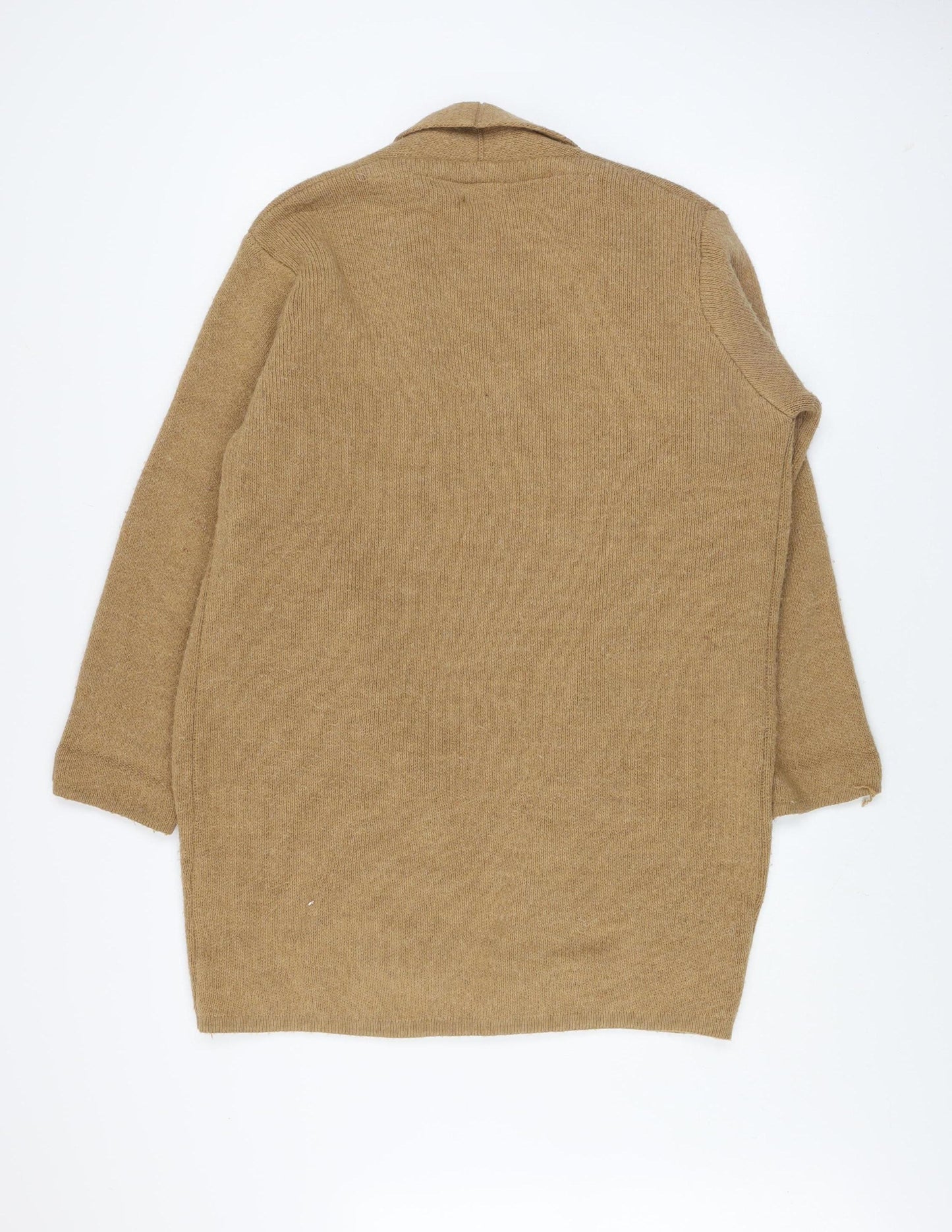 Luisa Ricci Women Beige Wool Knit Belted Cardigan L