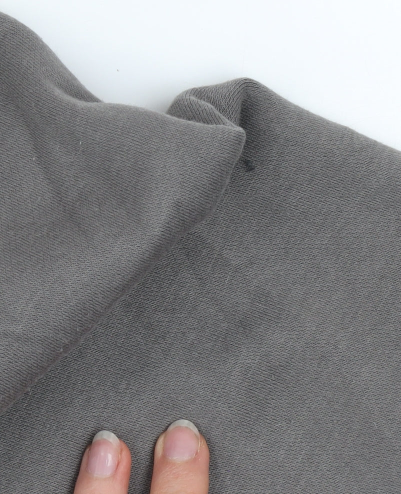 Boohoo Womens Grey 1/4 Zip Pullover Sweatshirt XS Relaxed Fit