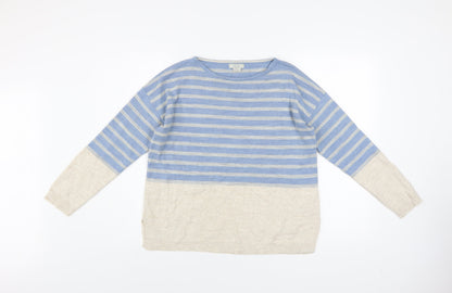 Womens UK Size 12 Fat Face Blue Pullover Jumper