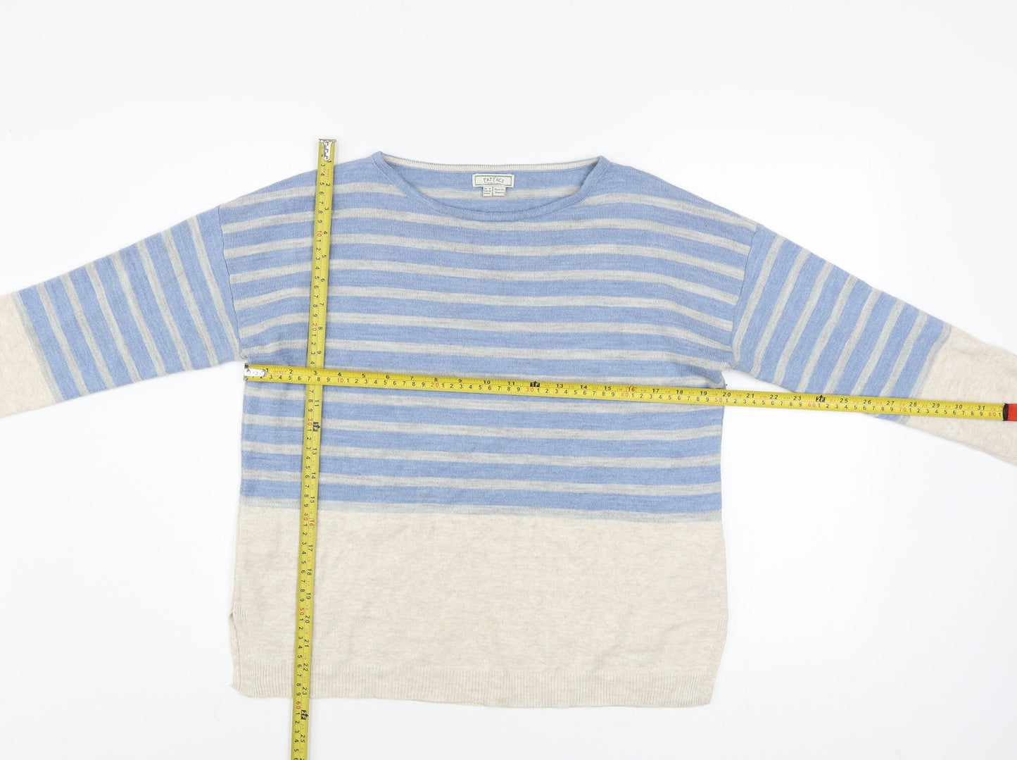 Womens UK Size 12 Fat Face Blue Pullover Jumper