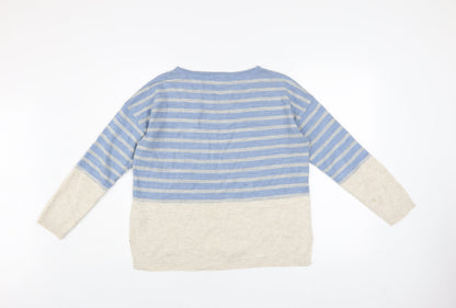 Womens UK Size 12 Fat Face Blue Pullover Jumper