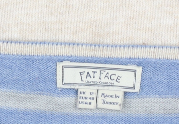 Womens UK Size 12 Fat Face Blue Pullover Jumper