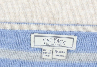 Womens UK Size 12 Fat Face Blue Pullover Jumper
