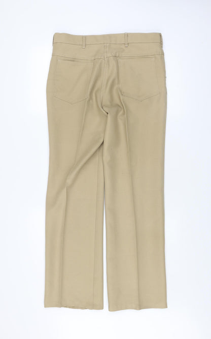 St Bernard Men's Beige 34 Regular Fit Chino Trousers