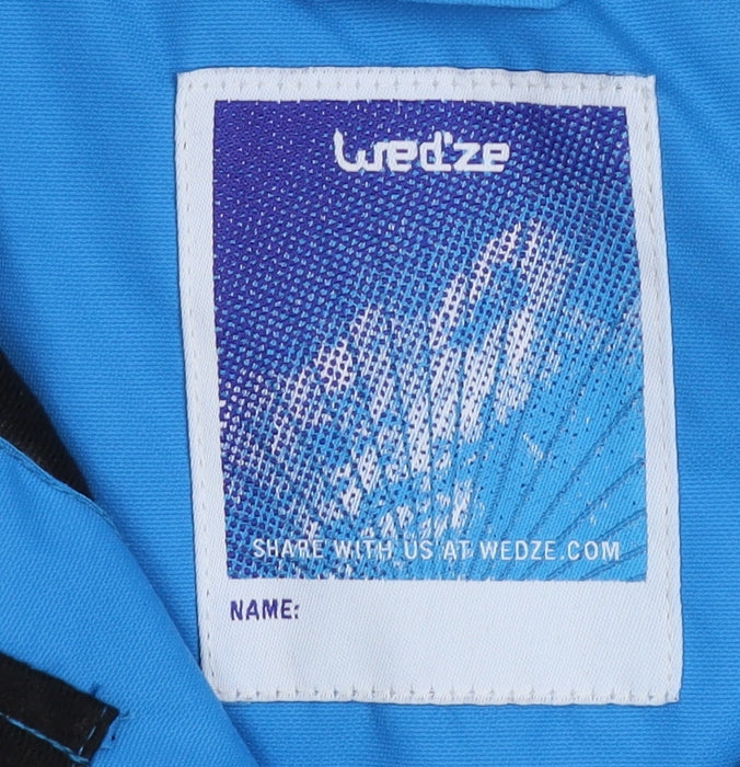 Wedze Boys Blue Green White Waterproof Ski Jacket 12 Years Hooded Winter Coat