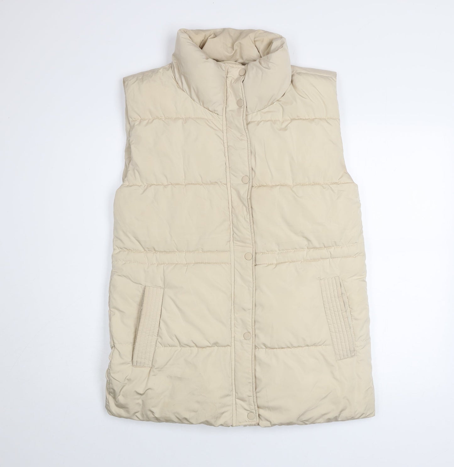 Womens UK Size 8 Stradivarius Beige Puffer Jacket