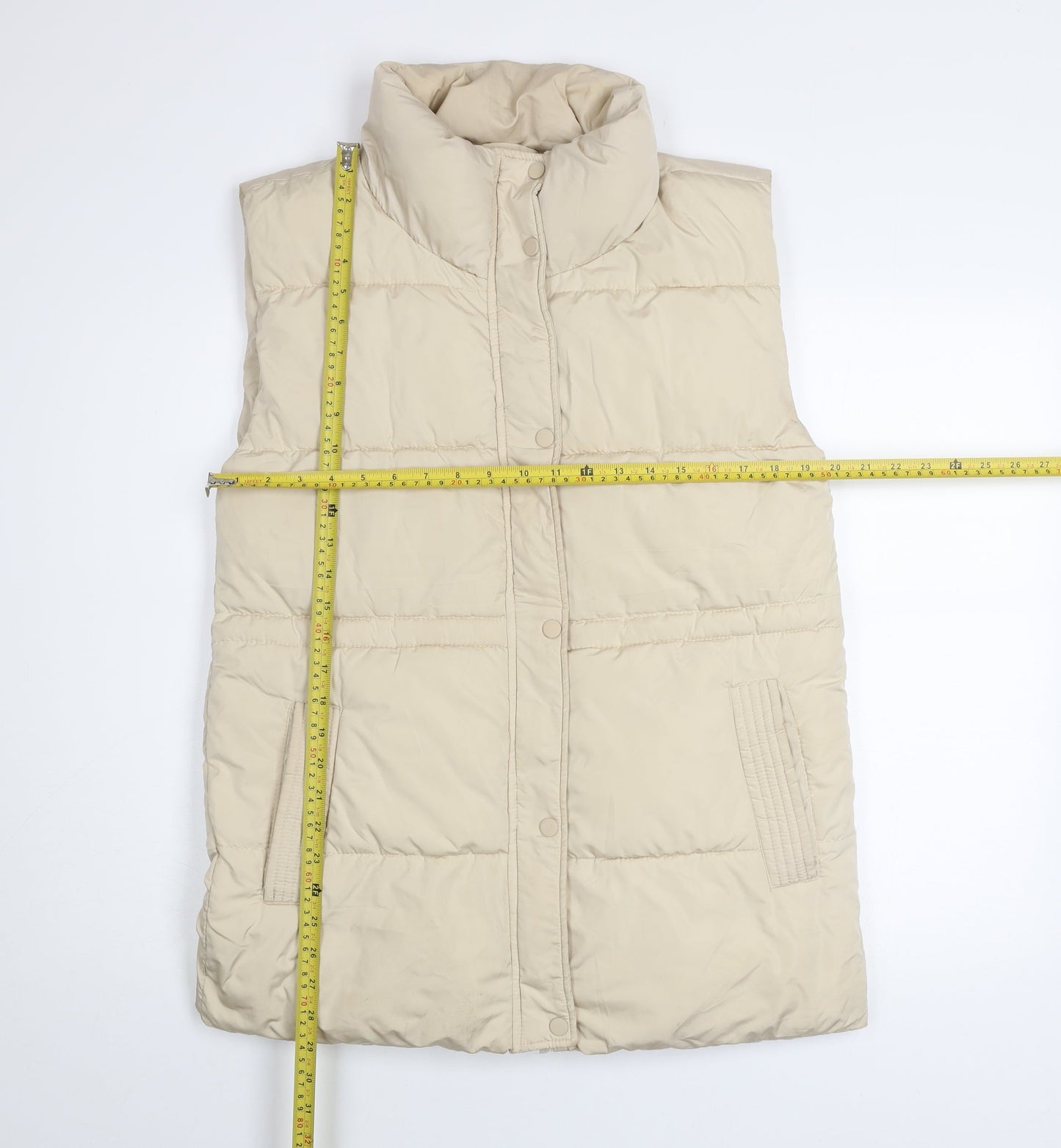 Womens UK Size 8 Stradivarius Beige Puffer Jacket