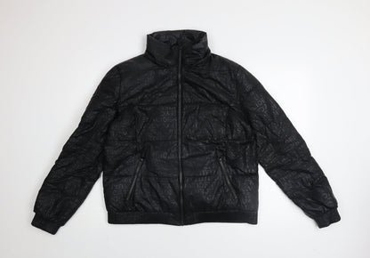 Womens UK Size 14 Casual Identity Black Puffer Jacket