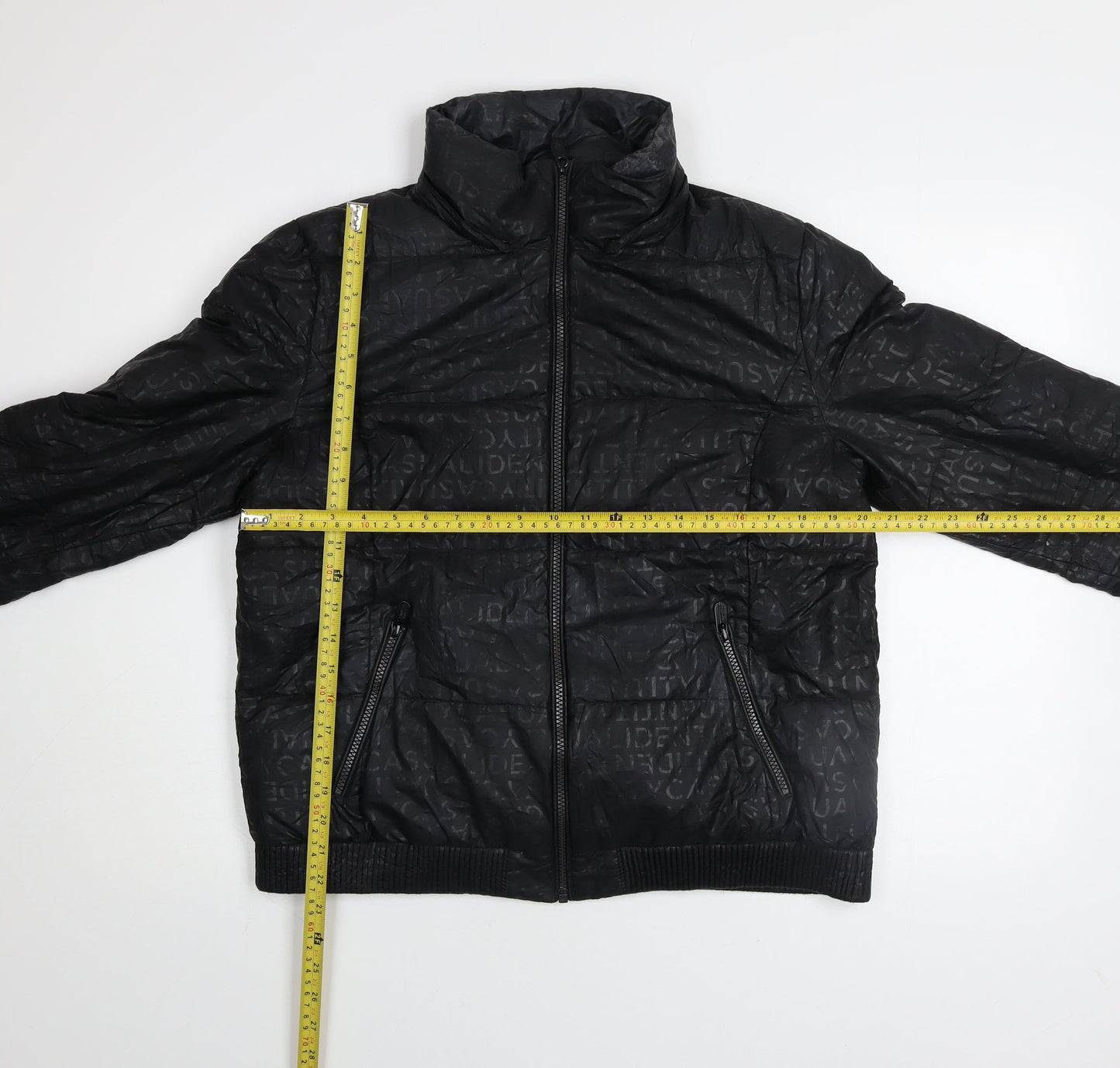 Womens UK Size 14 Casual Identity Black Puffer Jacket