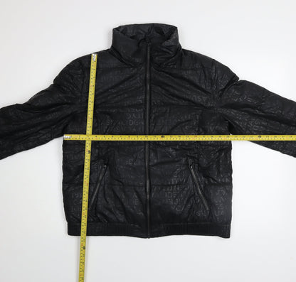 Womens UK Size 14 Casual Identity Black Puffer Jacket