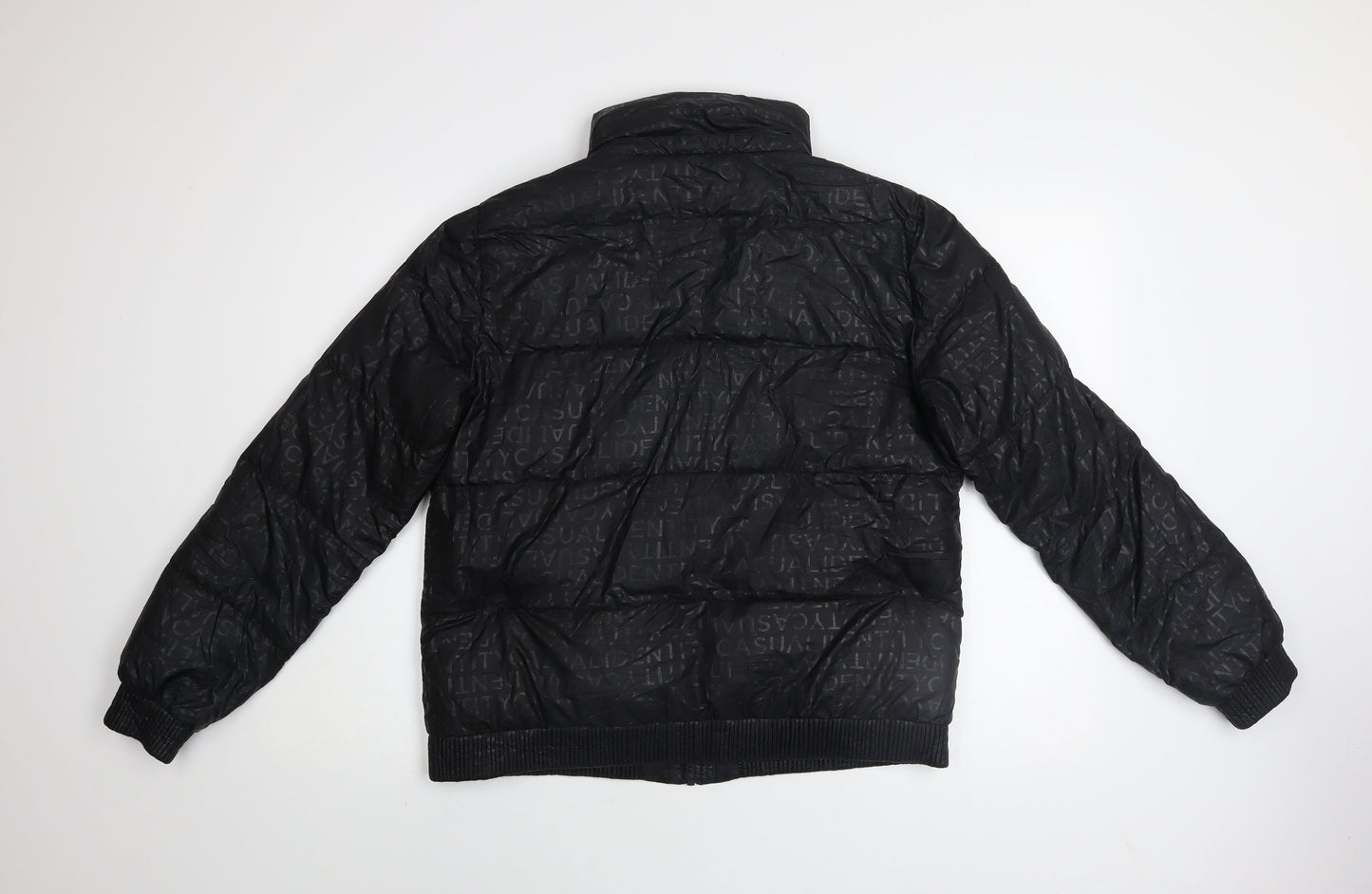 Womens UK Size 14 Casual Identity Black Puffer Jacket