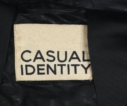 Womens UK Size 14 Casual Identity Black Puffer Jacket