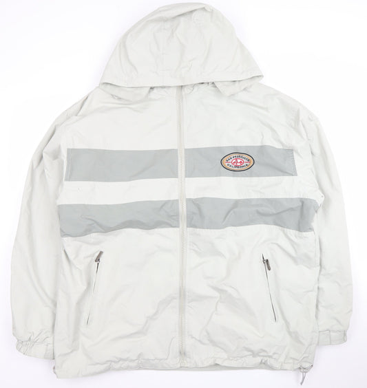 Mens UK Size 2XL Gogo Sports Inc. Grey Windbreaker Coat