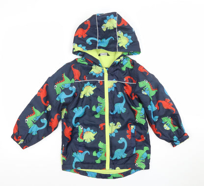 George Boys Multicoloured Dinosaur Hooded Rain Coat Jacket 5-6 Years
