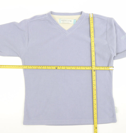 Regatta Women Lilac Fleece Pullover Sweatshirt UK 12 V-Neck Long Sleeve