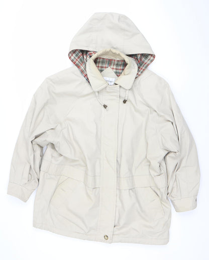 Berkertex Women’s Beige Hooded Parka Jacket Size 16 Lined Classic Style