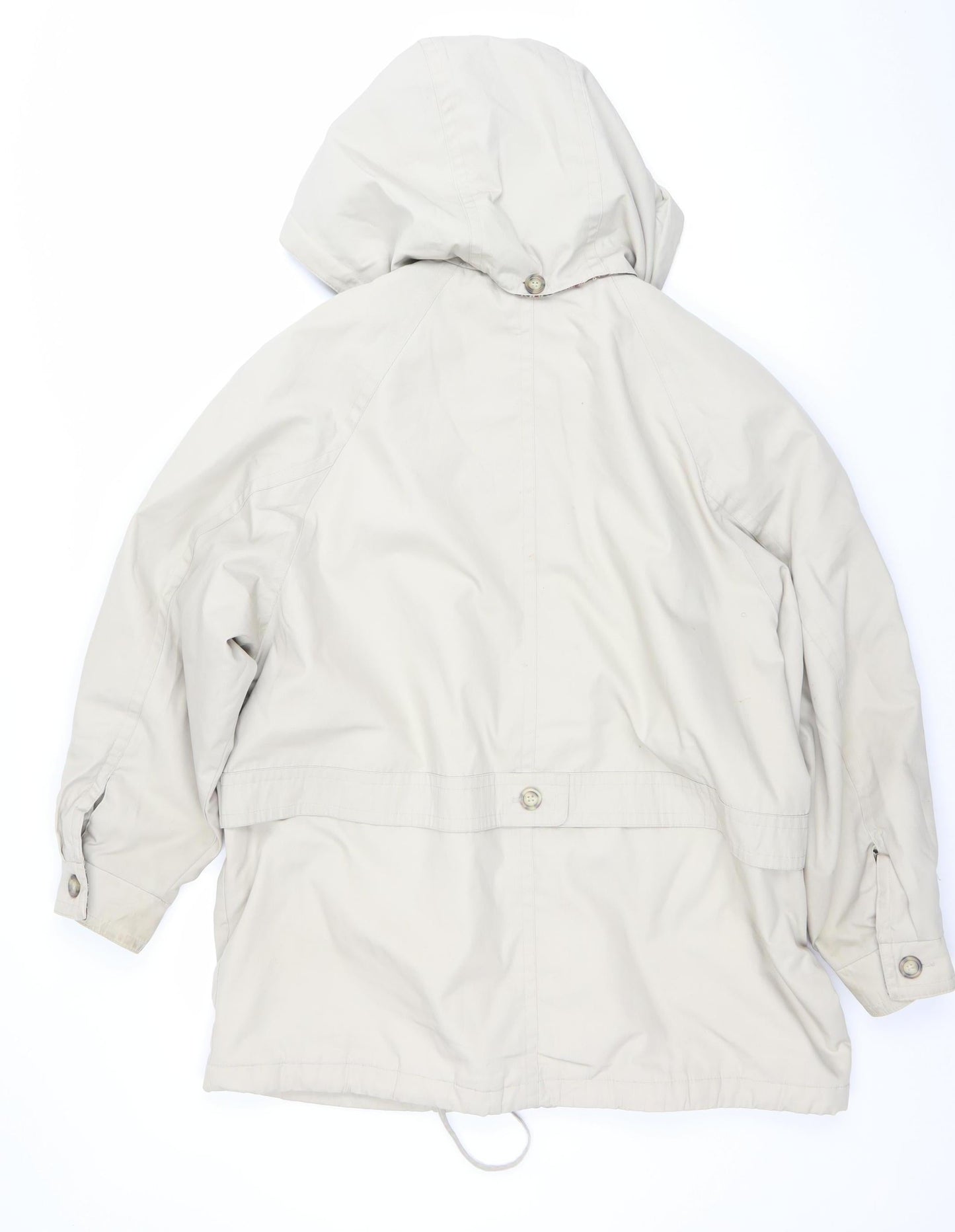 Berkertex Women’s Beige Hooded Parka Jacket Size 16 Lined Classic Style