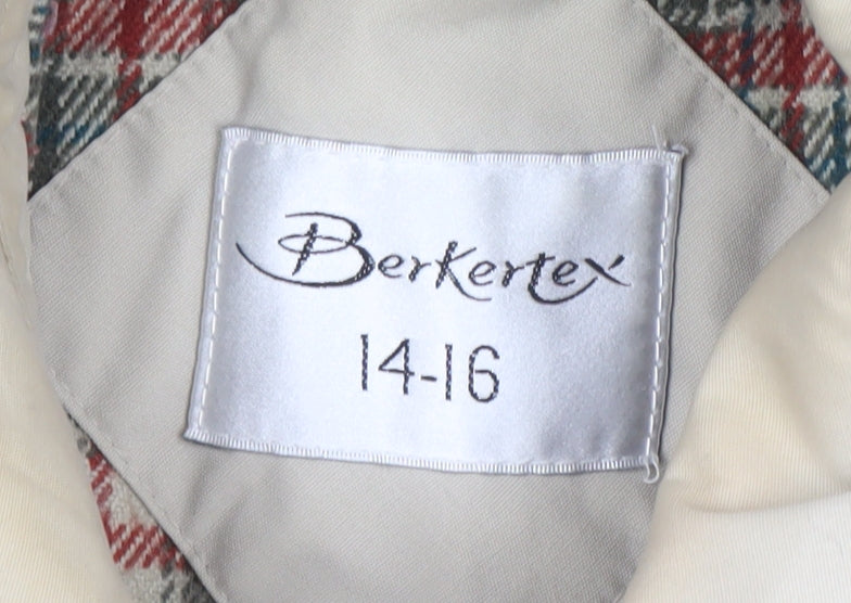 Berkertex Women’s Beige Hooded Parka Jacket Size 16 Lined Classic Style