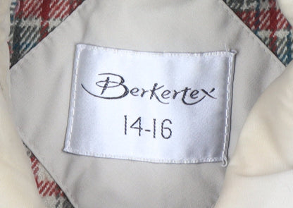 Berkertex Women’s Beige Hooded Parka Jacket Size 16 Lined Classic Style