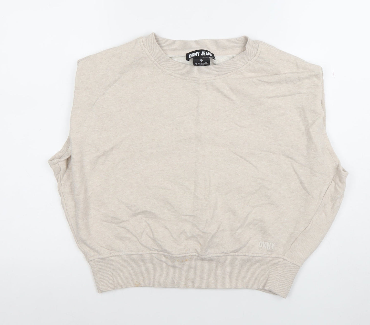 Womens UK Size 12 DKNY Jeans Beige Basic T-Shirt