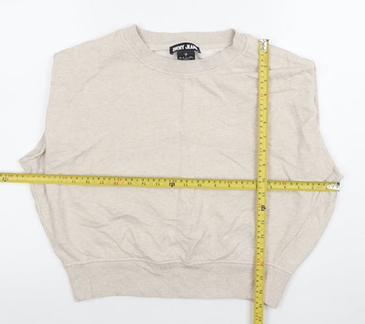Womens UK Size 12 DKNY Jeans Beige Basic T-Shirt