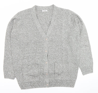Damart Women's Grey V-Neck Button Knit Cardigan Size 18/20