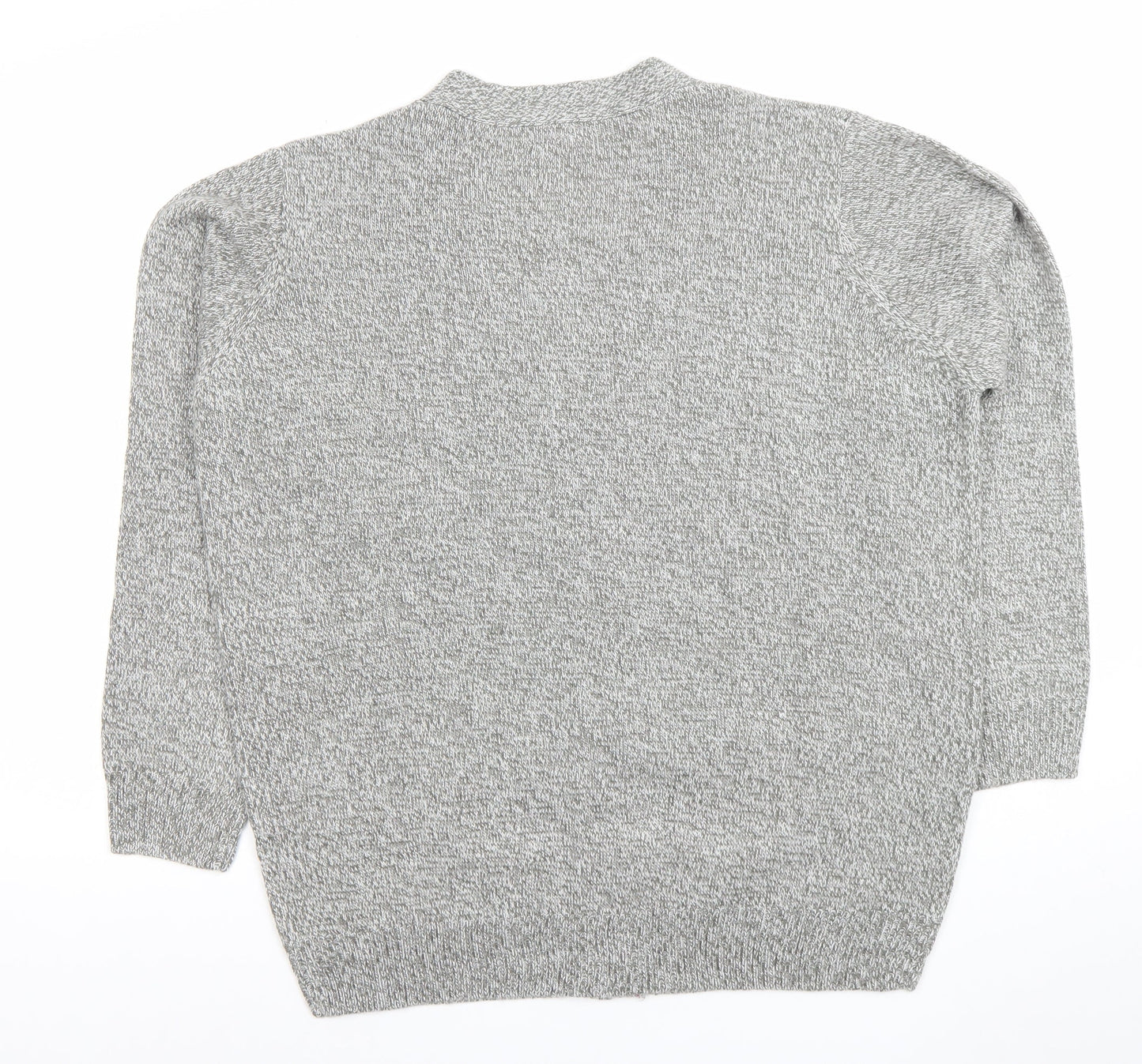 Damart Women's Grey V-Neck Button Knit Cardigan Size 18/20