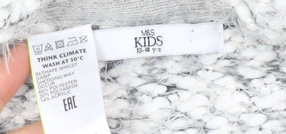 Girls UK Size 13-14 Years Marks and Spencer Grey Cardigan Jumper